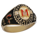 Championship Collegiate Cross Finger Ring with Circular Insert